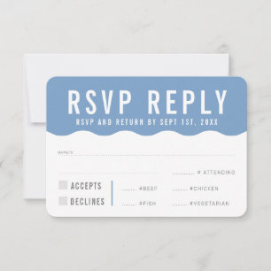 RSVP-ANTWORT MODERN fett süße Welle blau RSVP Karte