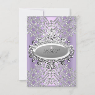 RSVP-Antwort Party Flieder Lila Weiß Diamant RSVP Karte