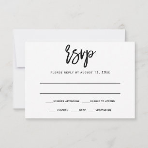RSVP / Antwort-Postkarte Pinsel-Kalligrafie (Sch Einladung