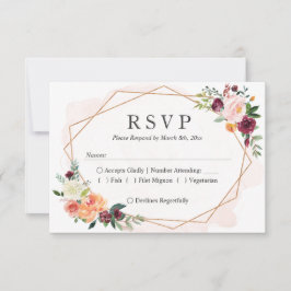 RSVP-Antwort zur Hochzeit moderner geometrischer R RSVP Karte
