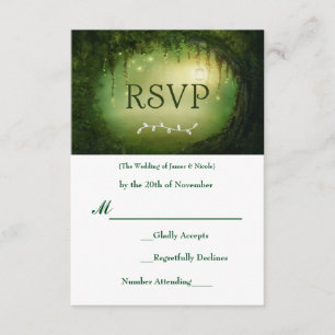 RSVP-Antwortkarte für die bezauberte Waldgrüne Hoc RSVP Karte