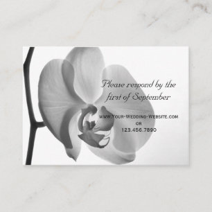 RSVP-Antwortkarte für die White Orchid-Hochzeit Begleitkarte