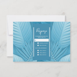RSVP-Antwortkarte für Hochzeiten | Tropisch Aquama RSVP Karte