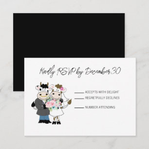 RSVP-Antwortkarte für Kuh-Niedliches Paar RSVP Karte