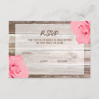 RSVP-Antwortkarte für Rosenholz