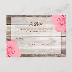 RSVP-Antwortkarte für Rosenholz RSVP Karte