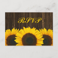 RSVP-Antwortkarte für Sonnenblumen-Stallholz