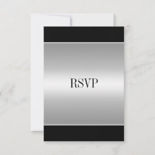 RSVP-Antwortkarte Schwarz Silber alle Veranstaltun Einladung