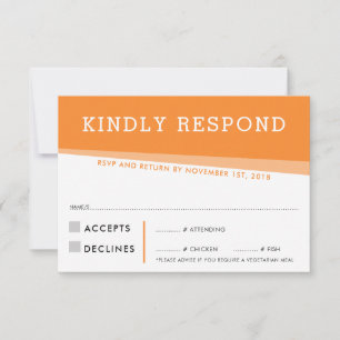 RSVP-ANTWORTKARTEN einfach modern fett orange RSVP Karte