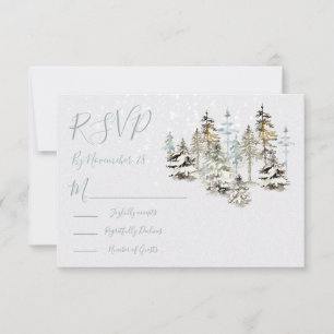 RSVP-Antwortkarten für perfekte Snow Forest-Hochze RSVP Karte