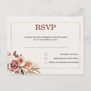 RSVP auf spanischer Hochzeitspostkarte Postkarte