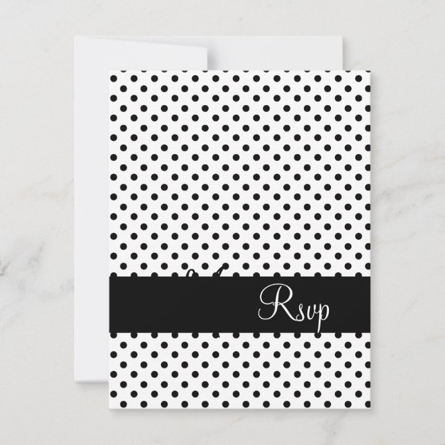 RSVP Back Polka Dots Monogramm-Namen Hochzeiten (Vorderseite)