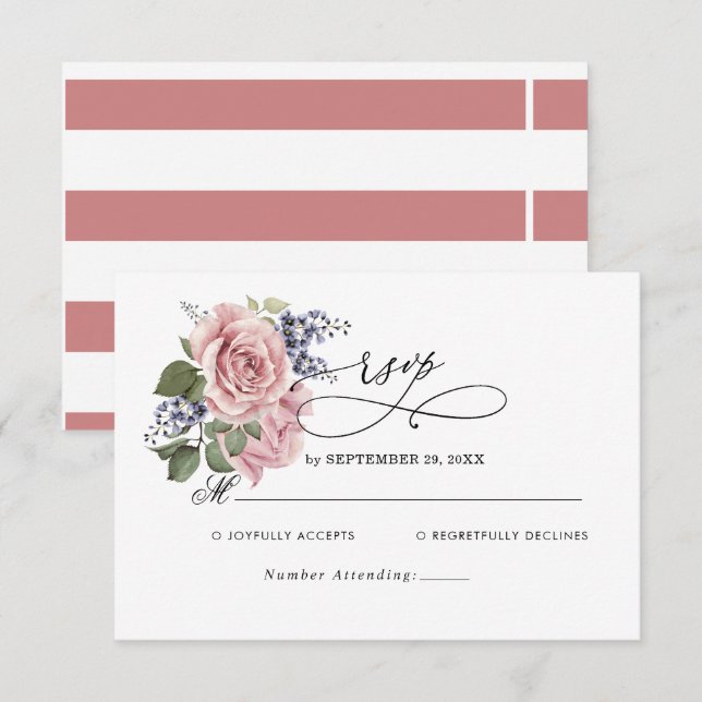 RSVP-Basiskarte für Hochzeiten RSVP Karte (Vorne/Hinten)