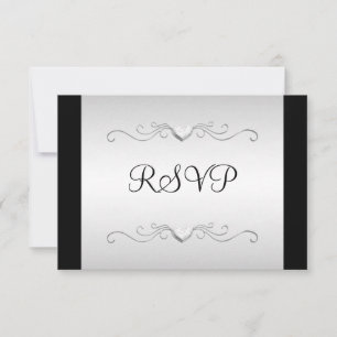 RSVP Black Silver Love Hearts Alle Veranstaltungen Karte