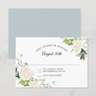 RSVP Blass Elegante Aquarellkunst Floral Elfenbein Einladung