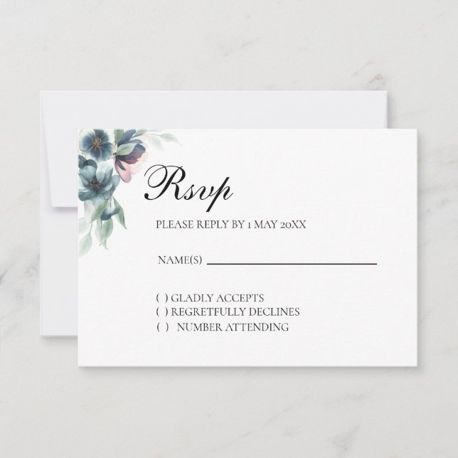 RSVP-Blume RSVP Karte (Vorderseite)