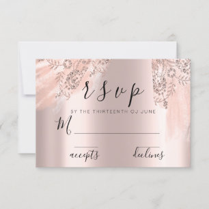 RSVP Blush Sweet 16th Kleid Brautparty Rose Karte