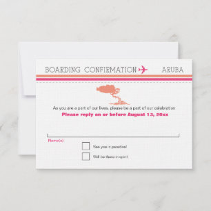 RSVP Bordkarte nach Aruba Karte
