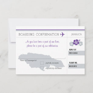 RSVP Bordkarte NACH JAMAIKA Karte