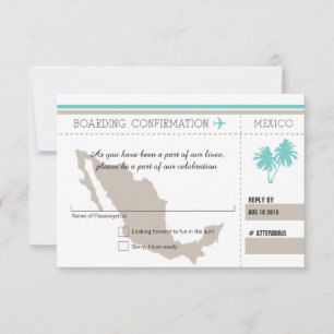 RSVP Bordkarte NACH MEXIKO Karte