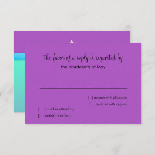 RSVP Card Aqua Lila Türkis Ombre Star Einladung