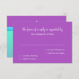 RSVP Card Aqua Lila Türkis Ombre Star Einladung