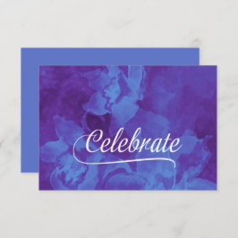 RSVP Card Blau und Lila Blume