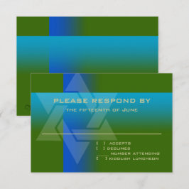 RSVP Card Blau und Türkisch auf jeder Farbe Karte