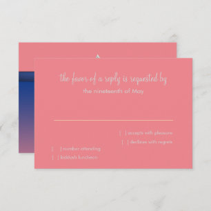 RSVP Card Blue und Coral Ombre Star Einladung