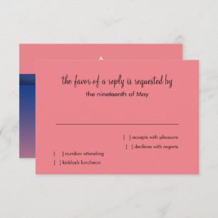 RSVP Card Blue und Coral Ombre Star Einladung