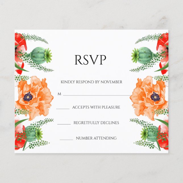 RSVP Card-Flyer für Blumenzehen Flyer (Vorne)