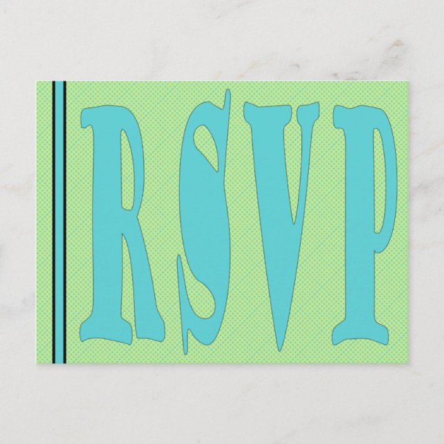 RSVP Card-GreenAqua Einladungspostkarte (Vorderseite)