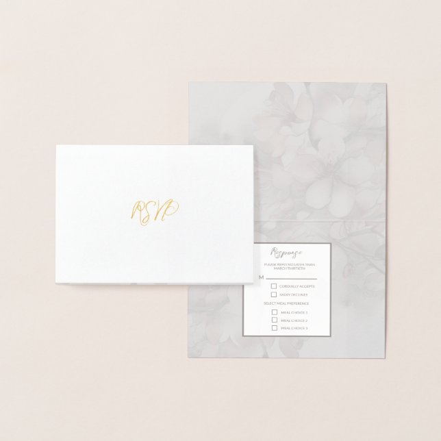 RSVP Card Hochzeitsfoil Cherry Blossom Folienkarte (Anzeige)
