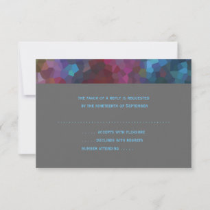 RSVP Card Lila Blue Gray Abstract Design