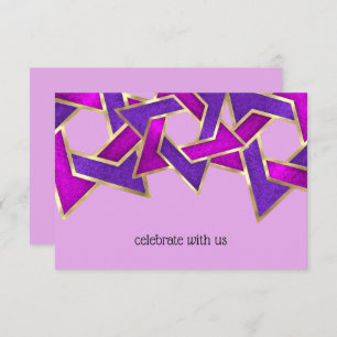 RSVP Card Lila rosa Stern David Color Einladung