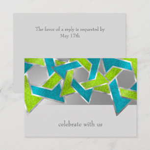 RSVP Card Limon Türkisfarbener Stern von David Any Einladung