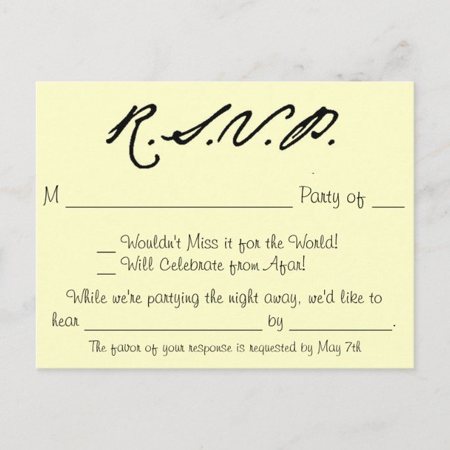 RSVP Card Love Birds Collection Einladungspostkarte (Vorderseite)