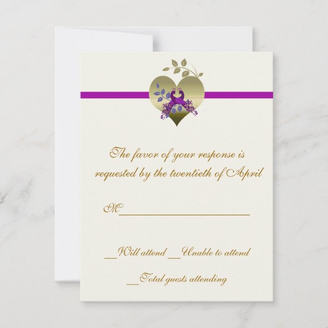 RSVP Card Love Birds Karte (Vorderseite)