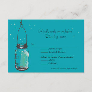 RSVP Card Mason Jar and Fireflies Karte