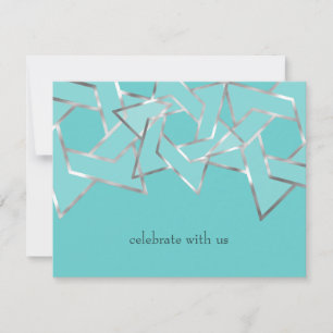 RSVP Card Metallic Look Star von David Einladung