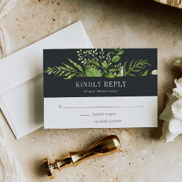 RSVP Card Midnight Garden Karte