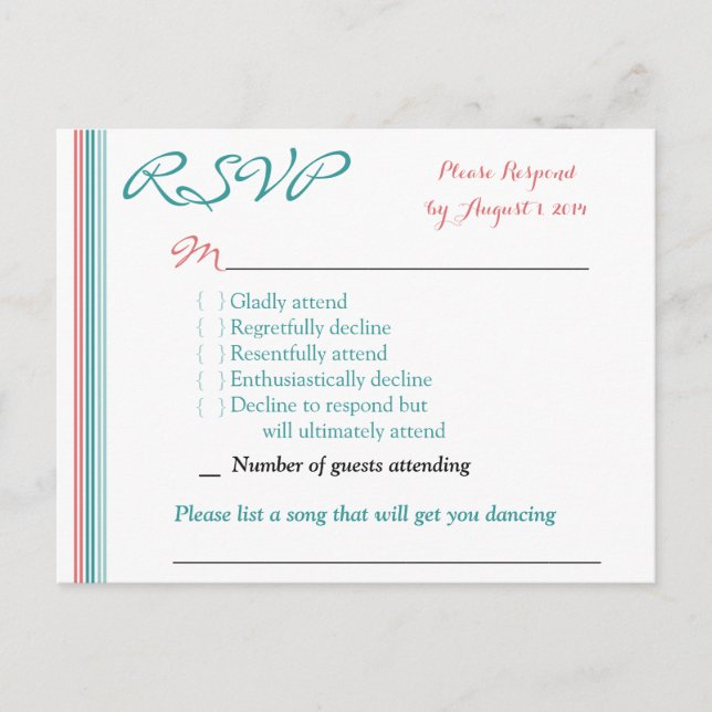 RSVP Card Postkarte (Vorderseite)