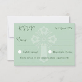 RSVP Card Style 2 Blumenkreuz Grün Karte