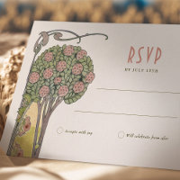RSVP Card Tree in Bloom Viktorianisch Art Nouveau