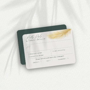 RSVP Card Tropical Beach Palm Green Meal