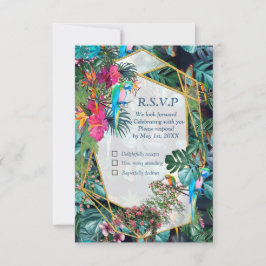RSVP Card Tropical Flora Paradise & Birds Karte