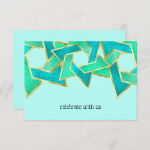 RSVP Card Turquoise Aqua Star von David Einladung