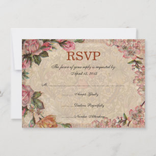 RSVP Card Vintag Butterfly Blume Antike Einladung