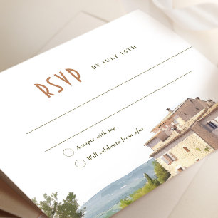 RSVP Card Watercolor Cote d'Azur Frankreich Rivier Einladung