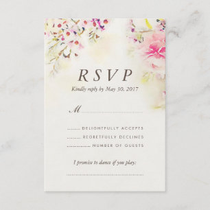 RSVP Card Watercolor Floral Boho Vintage Wedge Karte